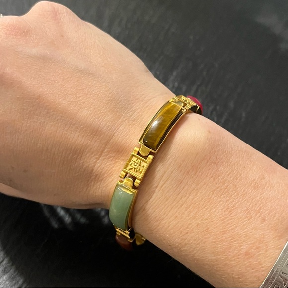 Gemstone Magnetic Chinese Characters Bracelet Marked 316L S.Steel - Picture 13 of 13